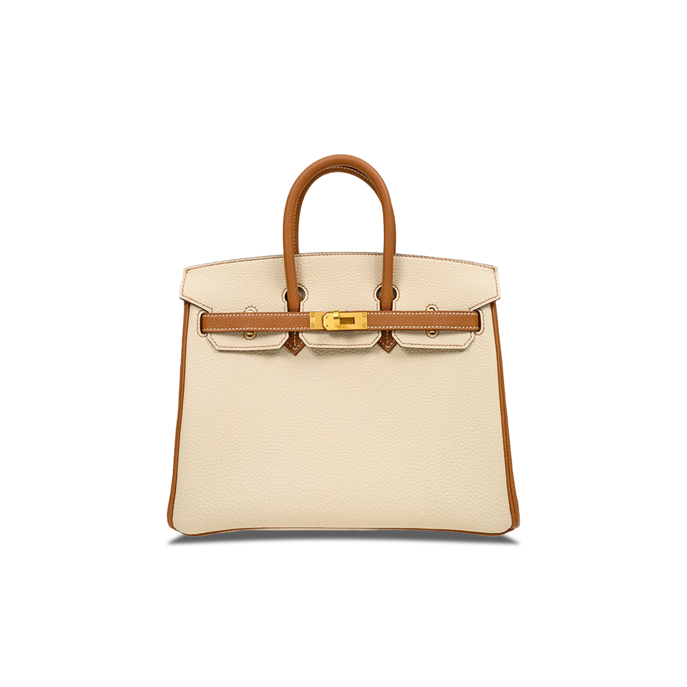 HERMES BIRKIN 30 EPSOM SELLIER MILKSHAKE WHITE GOLDEN BROWN GOLD BUCKLE BAG H028368CK3Z (30*23*15cm)